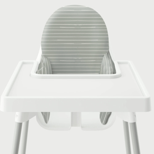Highchair Cushion Cover - Bone Stripes on Sage – Yeah Baby Goods