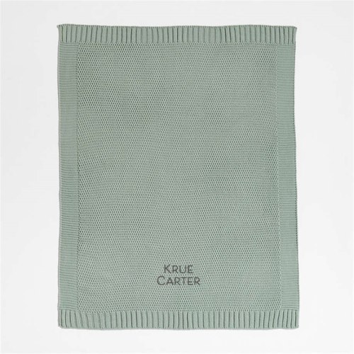 Personalized Bubble Knit Verte Green Baby Stroller Blanket
