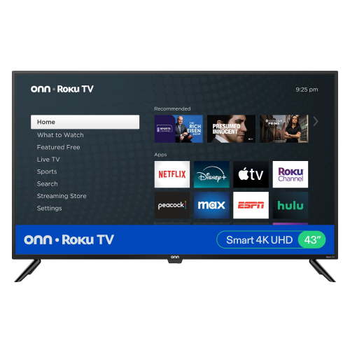Free Shipping! Onn+ 43-inch 4K UHD LED Roku Smart TV HDR with HDMI USB and Voice Control