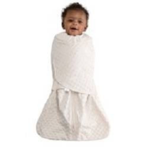 HALO Innovations SleepSack Swaddle Wrap Plushy Dot Velboa, Color: Cream, Size: S