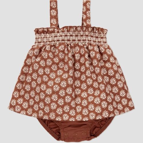 Carter's Just One You®️ Baby Girls' Floral Romper - Brown/white Newborn