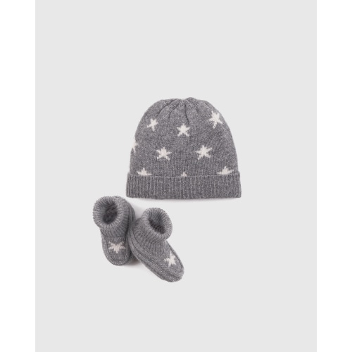Washable Cashmere Beanie & Bootie Set
