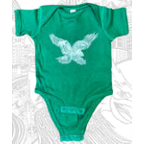 EAGLE SKYLINE KELLY GREEN ONESIE – Paul Carpenter Art