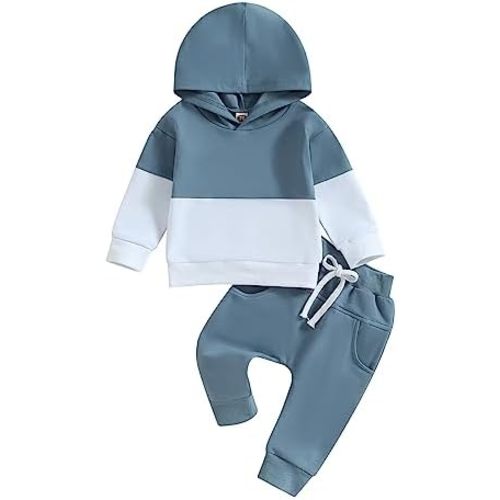 Infant Baby Boys Pants Outfits Set Long Hooded Striped Sweatshirts Pants Clothes Set Fall Winter Pants Sweatsuit