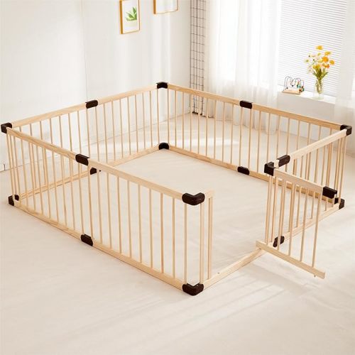 Baby Playpen Fence Yards Area Wooden,Playpen Play Pens for Babies and Toddlers,Toddler Playpen,Baby Play Fence Yards,Large Baby Playpen Wood (160x180x61cm)