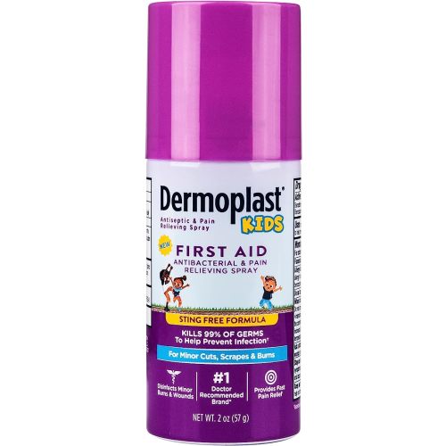 Dermoplast Kids Sting-Free First Aid Spray, Antiseptic & Analgesic Spray for Minor Cuts, Scrapes and Burns, 2 Ounce