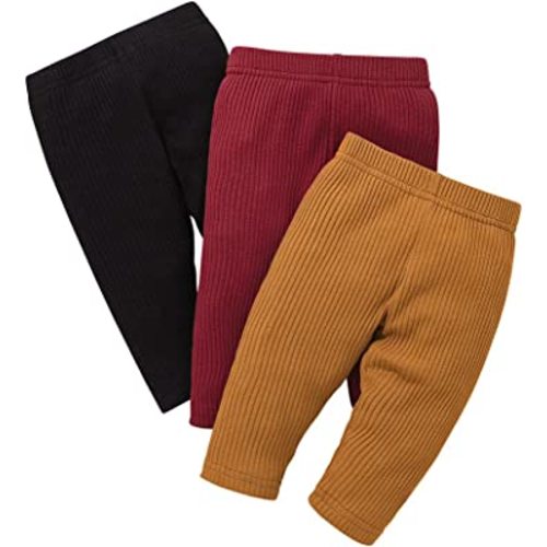 Lala Bear Baby Girl Infant 3 Pack Solid Pants and Casual Leggings