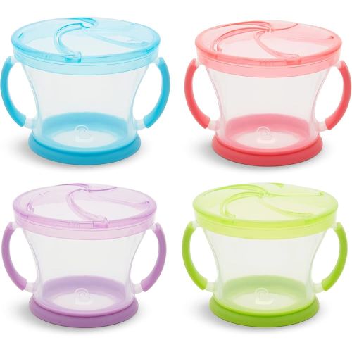 Munchkin® Snack Catcher® Toddler Snack Cups, 4 Pack, Blue/Green/Pink/Purple