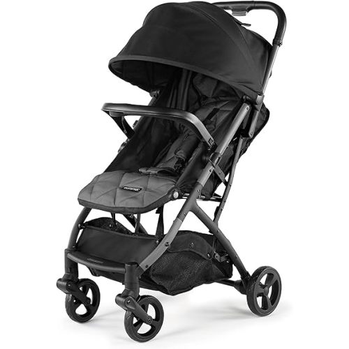 3Dpac CS Compact Stroller, Black – Car Seat Adaptable Baby Lightweight Stroller with Convenient One-Hand Fold, Reclining Seat and Extra-Large Canopy