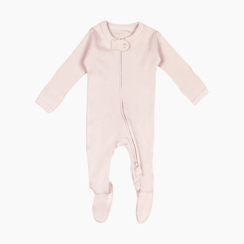 L'ovedbaby Organic 2-Way Zipper Footie - Blush, 0-3 M