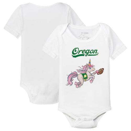 Infant Tiny Turnip White Oregon Ducks Unicorn Bodysuit