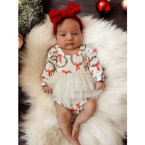 Long Sleeve Tutu Bodysuit, Wreath