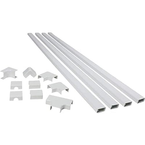 Legrand Wiremold CMK50 Cordmate II 10 Foot 12 Piece Cord Cover Kit, Organizer for Wall, Holds Up to 3 Cords or Cables, White (1 Pack)