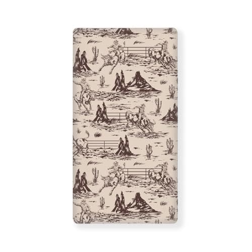 Streeyiu Western Baby Crib Sheets for Boys Girls American Cowboy Fitted Crib Sheet for Standard Crib and Toddler Mattress Cute Baby Mattress Sheets Toddler Bed Sheet 52x28x8 in