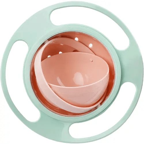 Song Qing Magic Gyro Bowl 360 Degree Rotate Spill-Proof Bowls with Lid Plastic Creative Dishes Practice Feeding Bowls