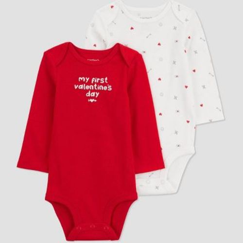 Carter's Just One You® Baby 2pk️ My First Valentine's Day Bodysuit - Red/ivory 3m
