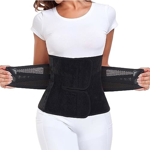 MAMODY Postpartum Belly Band – Postpartum Belly Wrap, Abdominal Binder Post Surgery C-section Recovery Support Belt (Midnight Black, S/M)