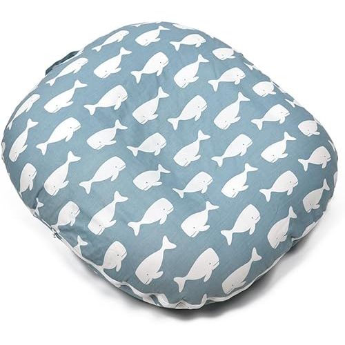 Sleeper Pillow with Cotton Cover, Removable Ultra Soft Comfortable Slipcover for Infant Lounger Pillow, Multifunctional Soft Lounger pillow Snugly Fit Infant Lounger for Baby (Blue Animal 1)