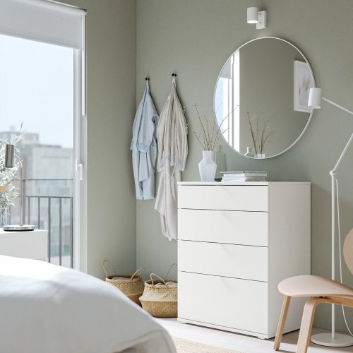 VIHALS 4-drawer dresser - white/anchor/unlock function 27 1/2x18 1/2x35 3/8 "