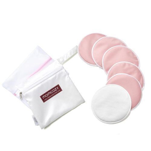 Momcozy Reusable Nursing Pads, 3-Layer Washable Breast Pads, Ultra-thin 6 Pack