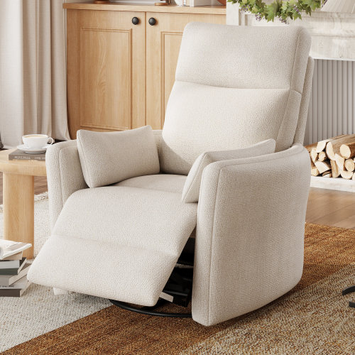 Ebern Designs Sherry Modern Swivel Glider Recliner with Adjustable Backrest & Footrest, Plush Corduroy Upholstery & Reviews | Wayfair