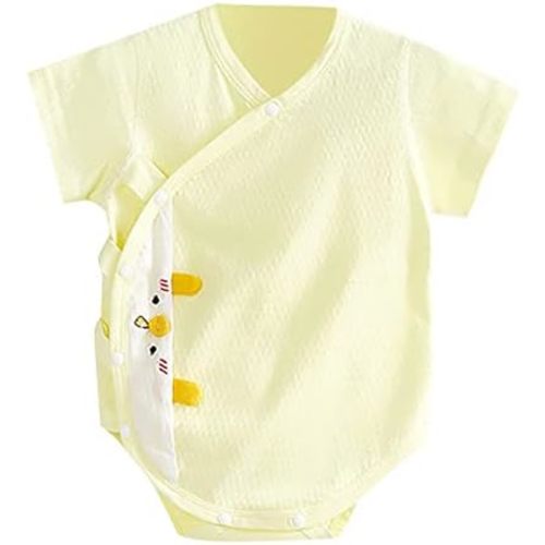 Unisex-Baby Organic Cotton Short Sleeve Bodysuit Cartoon Print Shirts Clothes Side-Snap Tee Tops Adorable Summer