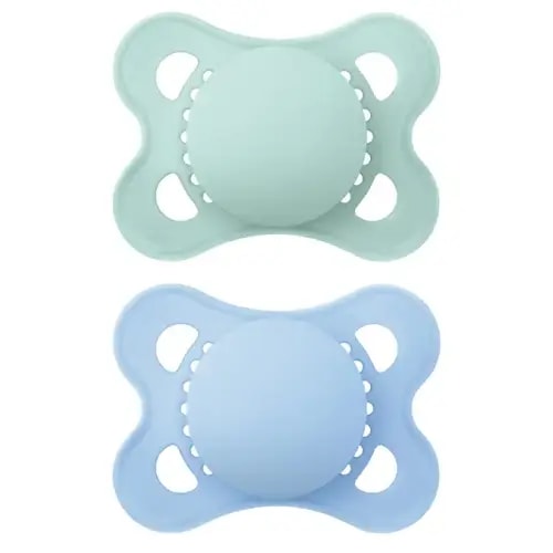MAM Original Matte Baby Pacifier, Nipple Shape Helps Promote Healthy Oral Development, Sterilizer Case, Boy , 0-6 Months (Pack of 2)