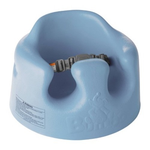 Bumbo Baby Infant Soft Foam Comfortable Floor Booster Seat Supportive Chair with 3 Point Adjustable Safety Buckle Strap Harness, Color: Blue
