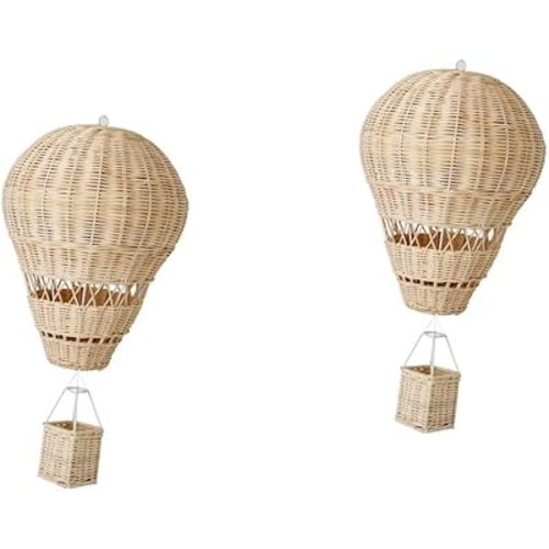 Toyvian 2pcs Rattan Hot Air Balloon Rattan Hot Air Balloon Decor Hot Air Ballons Decoration Baseball Balloon Garland Rattan Woven Wall Decor Decorative Hot Air Balloon Woven Rattan Craft