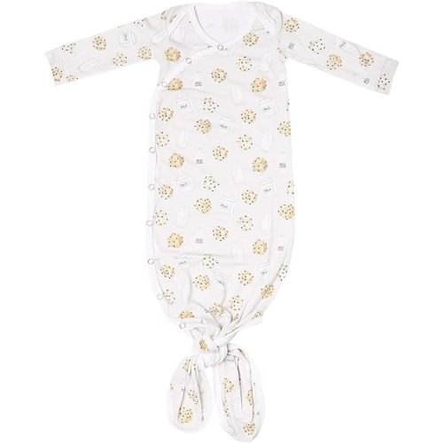 Copper Pearl Baby Gown - Knotted Newborn Sleepers for Baby Boy and Girl, Soft Stretchy Long Sleeve Infant Gowns with Bottom Tie and Hand Mittens, Perfect Hospital Coming Home Outfit (Chip)