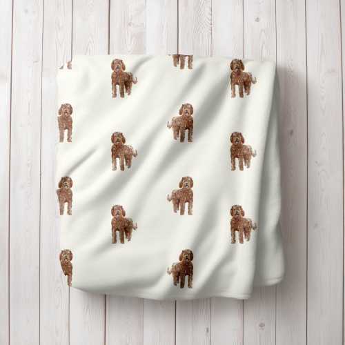 Watercolor Labradoodle Minkey Fleece Blanket, Labradoodle Dog, Labradoodle Mom Gift, New Puppy Gift, Dog Blankets, Nursery Blanket