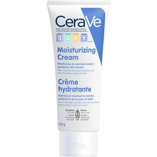 CeraVe BABY Moisturizing Cream, Gentle Baby Skincare For Face and Body with Ceramides and Hyaluronic Acid, Fragrance-Free, Paraben-Free & Dye-Free, Developed with Pediatric Dermatologists, 227GR