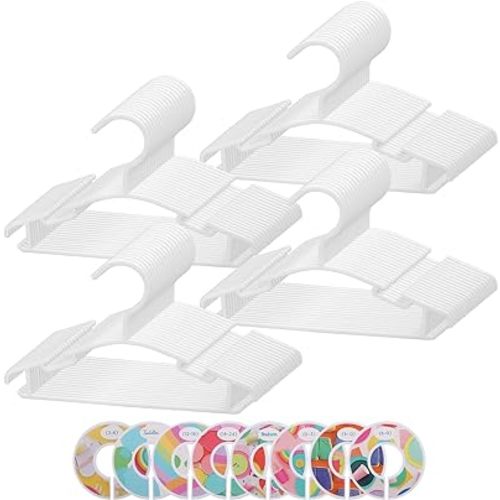 GoodtoU Baby Hangers for Closet Kids Hangers - 100 Pack, White Plastic