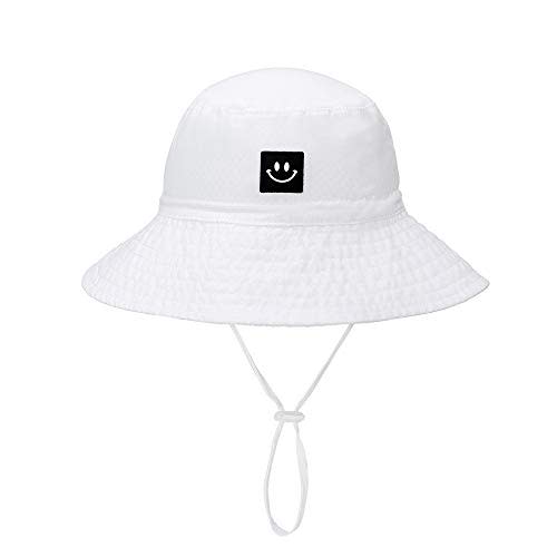 Baby Sun Hat Smile Face Toddler UPF 50+ Sun Protective Bucket hat Nice Beach hat for Baby Girl boy Adjustable Cap