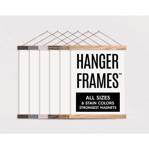 Hanger Frames -Solid Oak & Strong Magnets - All Sizes & 6 Stain Colors