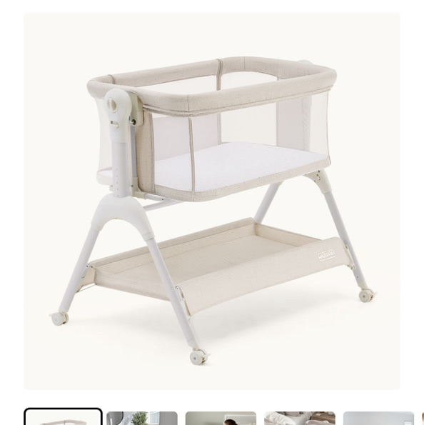 HARPPA Cuddly Sway | 3-in-1 Rocking Baby Bassinet & Bedside Sleeper with Anti-Reflux Mattress for Newborns | Attaches to Bed, Adjustable Height, Tool-Free Setup, Portable Wheels, CPSC Certified, Gentle Rocking Motion | Ideal for Infants, Safe Co-Sleeping