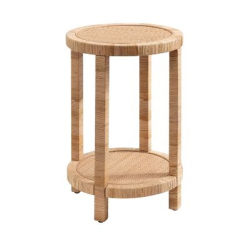 Kate And Laurel Rafina Rattan Side Table, 16x16x24, Natural