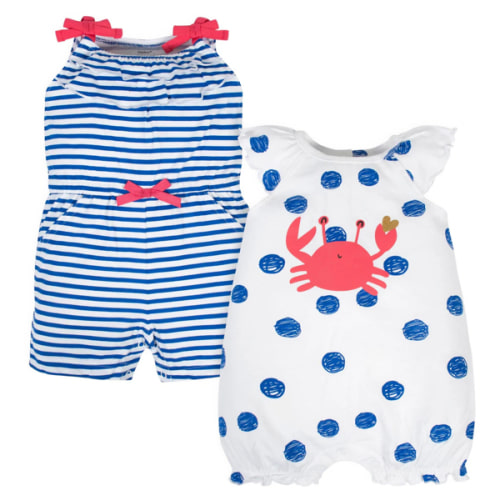 2-Pack Baby Girls Crab Rompers – Gerber Childrenswear