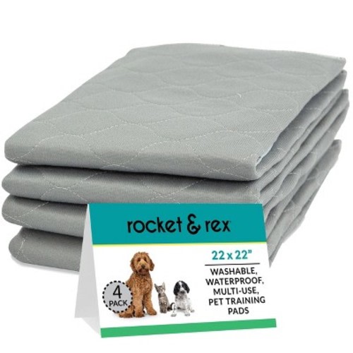rocket & rex Washable Reusable Pee Pads for Dogs - M - 4ct