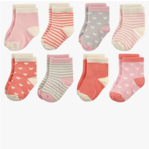 Hudson Baby Baby Girls' Cotton Rich Newborn and Terry Socks