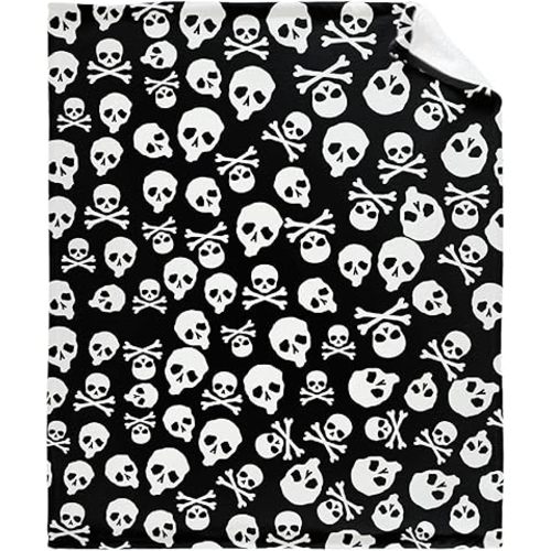 Halloween Skull Bones Baby Blanket Gifts Super Soft Swaddle Newborn Cozy Baby Receiving Blanket Stroller Throw Blanket for Crib 40x30 XSmall for Puppy