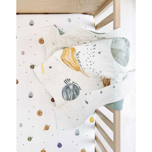 Stay Cool Outer Orbit Organic Cotton Baby Crib Fitted Sheet