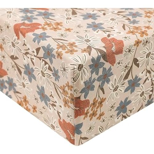 Premium Knit Baby Crib Sheets for Boys and Girls by Copper Pearl: Breathable and Soft, Fitted Crib Sheets for Standard Baby Mattresses, Crib Sheet for Baby Registry or Shower Gift, Eden