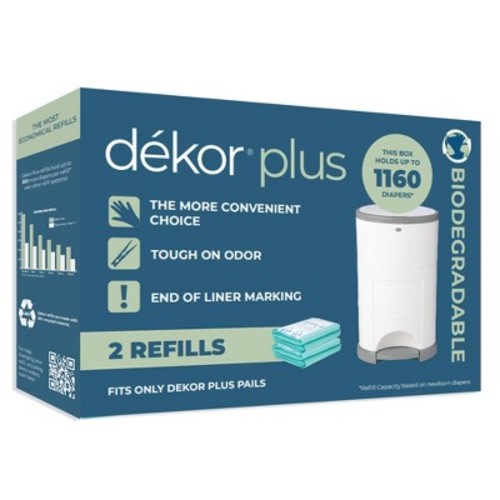 Dekor Plus Diaper Pail Biodegradable Refills - 2pk