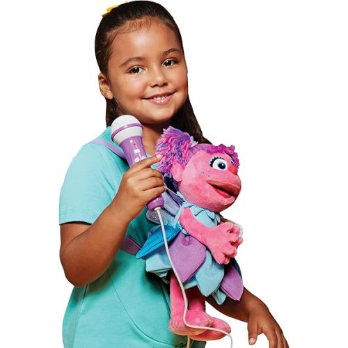 Singing Machine Karaoke Plush Sesame Street Toys (Abby Caddaby Plush Toy) - Adjustable Carrying Straps - Sing-Along Built-in Real Working Microphone & Speaker with Record & Playback Function