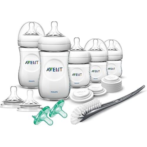 Philips Avent Natural Bpa Free Baby Bottle Newborn Starter Gift Set, Scd296/03, White