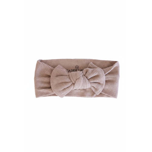 Mocha Bamboo Waffle Knit Large Bow Headwrap