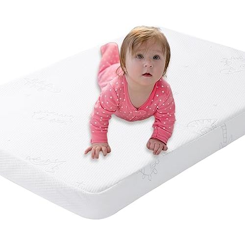 Play and Pack Mattress Mini Cribe Matter Pad Waterproof Pack N Play Mattress for Baby and Toddler Breathable Dual Side Memory Foam Topper with Removeable Cover