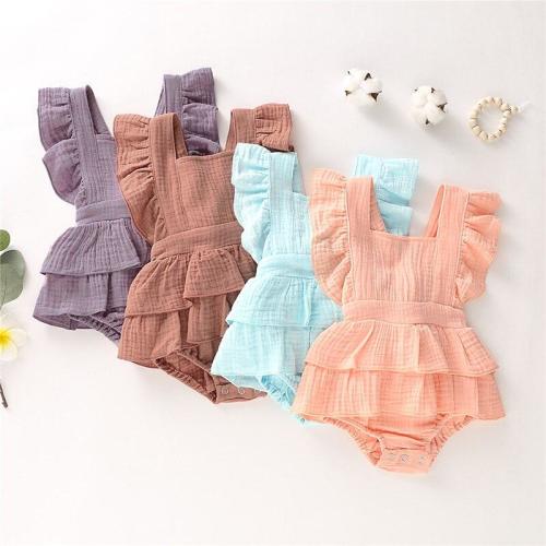 Ruffle Hem Bow Romper
