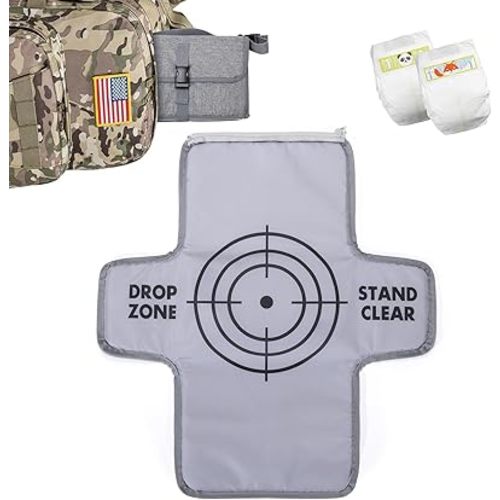 Tactical Portable Changing Pad for Baby - Waterproof Baby Diaper Changing Mat with Wipes Pocket - Travel Changing Pad- New Dad Gifts First Time